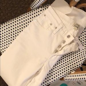 NWT J.Crew 9” High Rise Toothpick Button Fly White